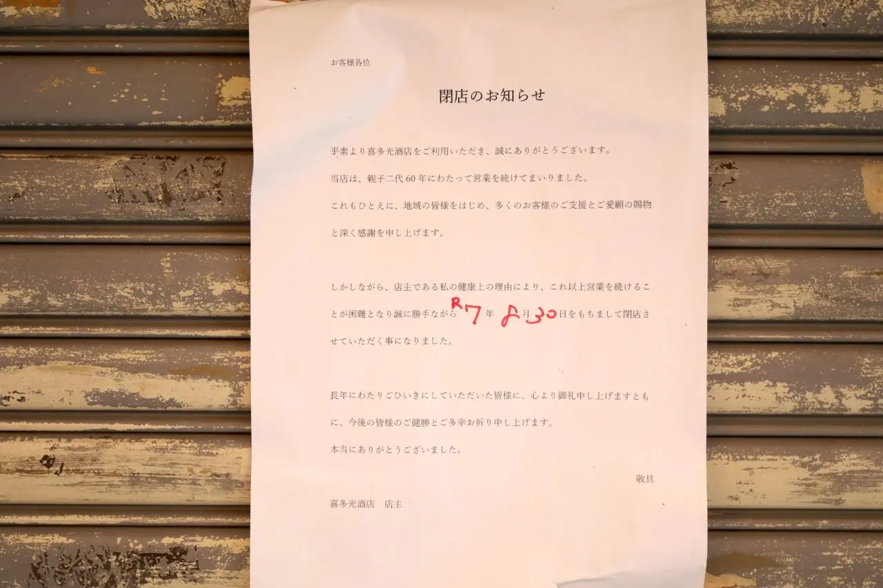 キタミツの閉店