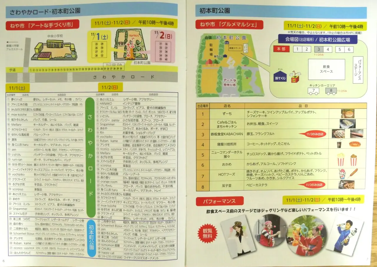 さわやかロードでの出店者