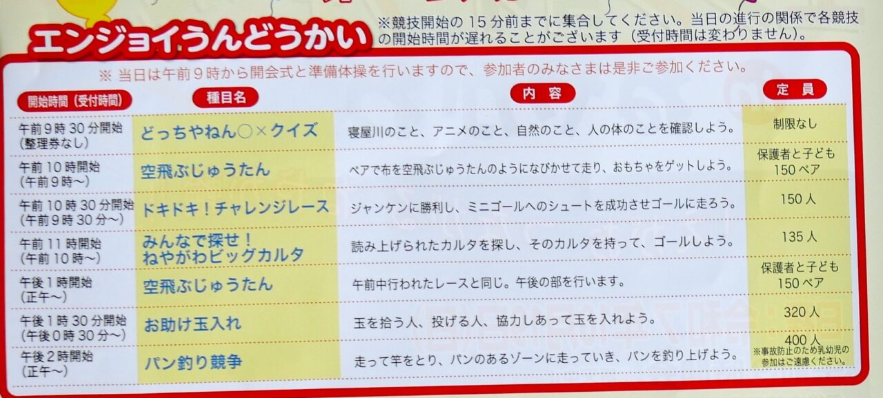 エンジョイうんどうかいの種目
