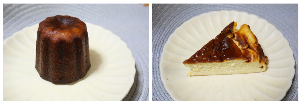 カヌレやチーズケーキの写真