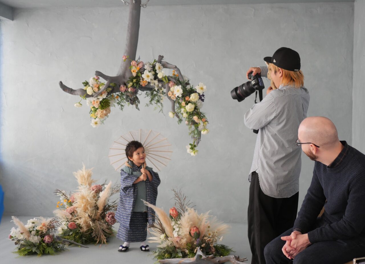 和傘の撮影(UNION photo studio)