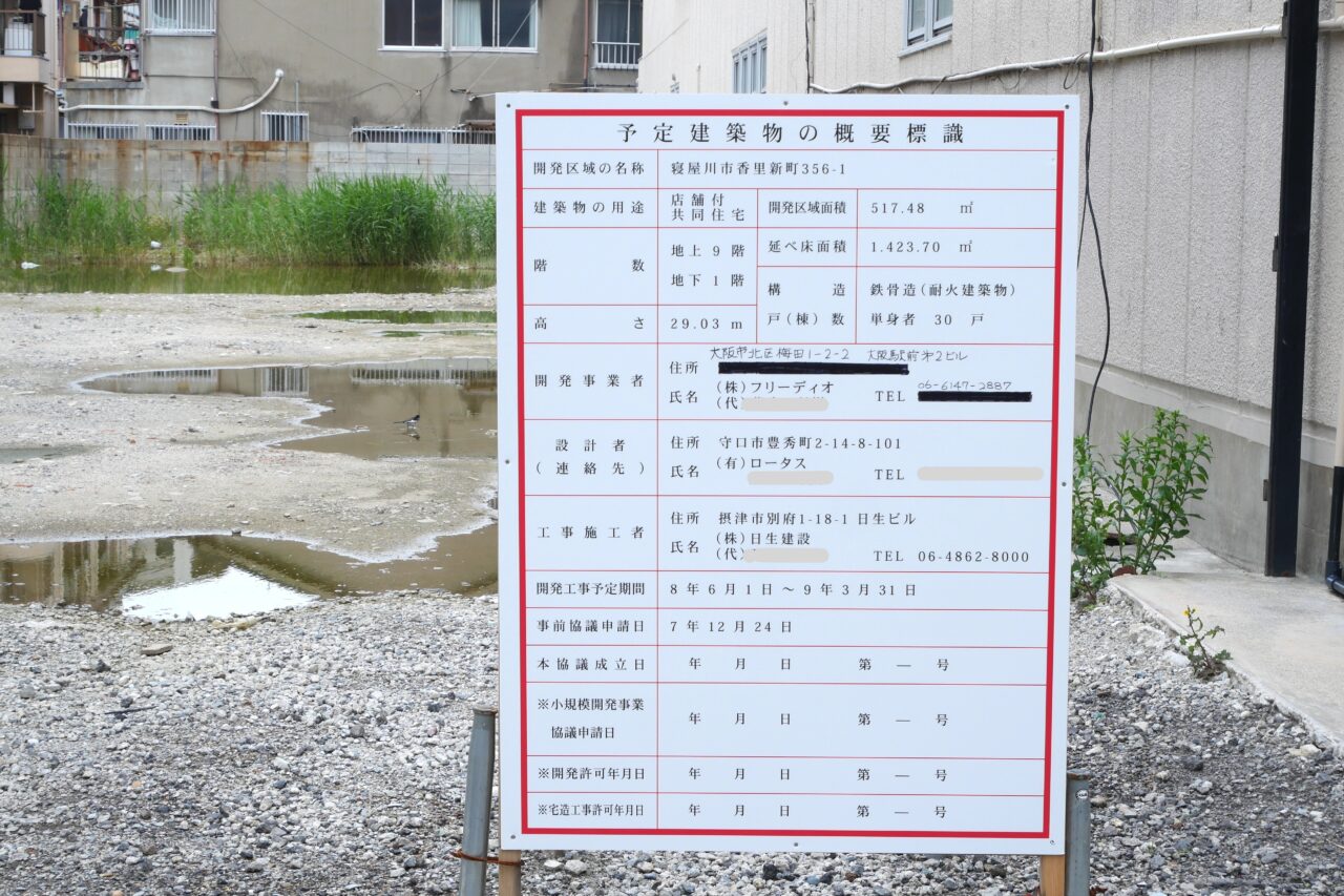 予定建築物の概要標識