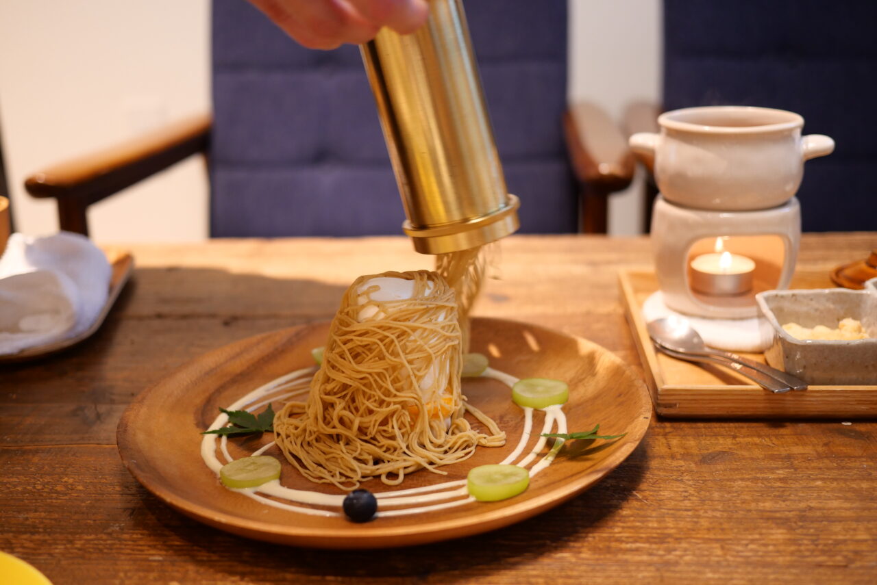 自分で絞るモンブラン